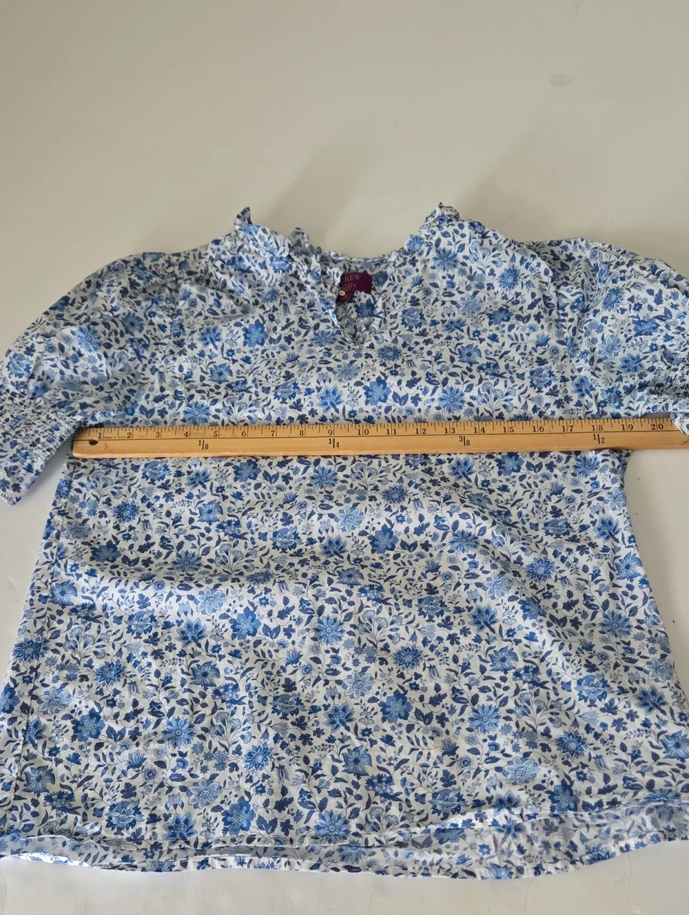 J.Crew Ruffle-trim short-sleeve top in Liberty fabric size S